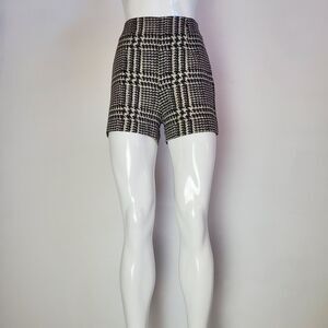 Zara Tan Black Plaid High Waist Shorts